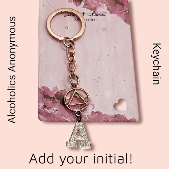 NA Narcotics Anonymous tree of life, gold live your dream keychain! Free goodie - Picture 2 of 3